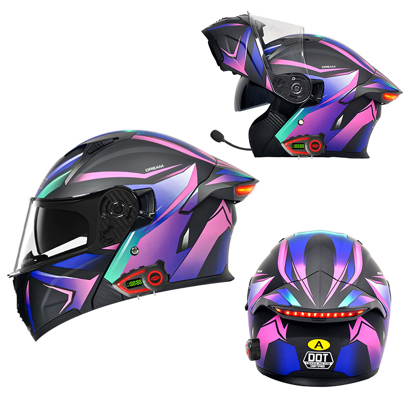 Modular Flip Up Motorcycle Helmet Dot Approved - DOT 오토바이 헬멧 이중 바이저 모듈식