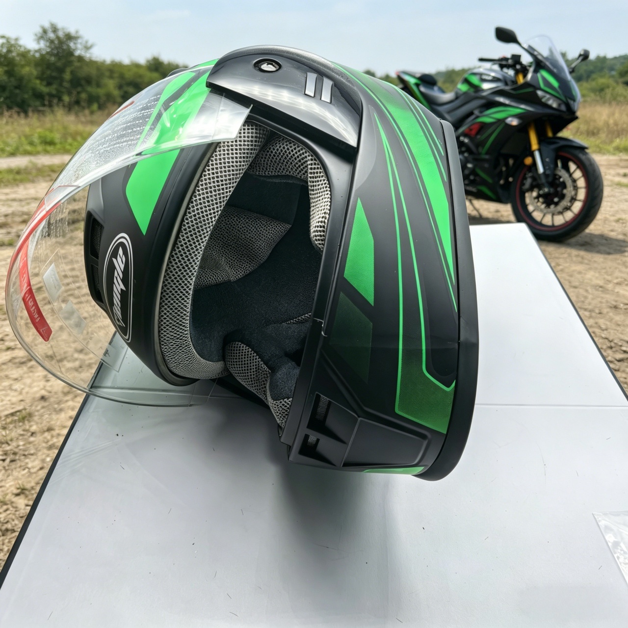 Dual Visor Motorcycle Racing Helmet - 남성용 풀페이스 오토바이 헬멧 듀얼 바이저