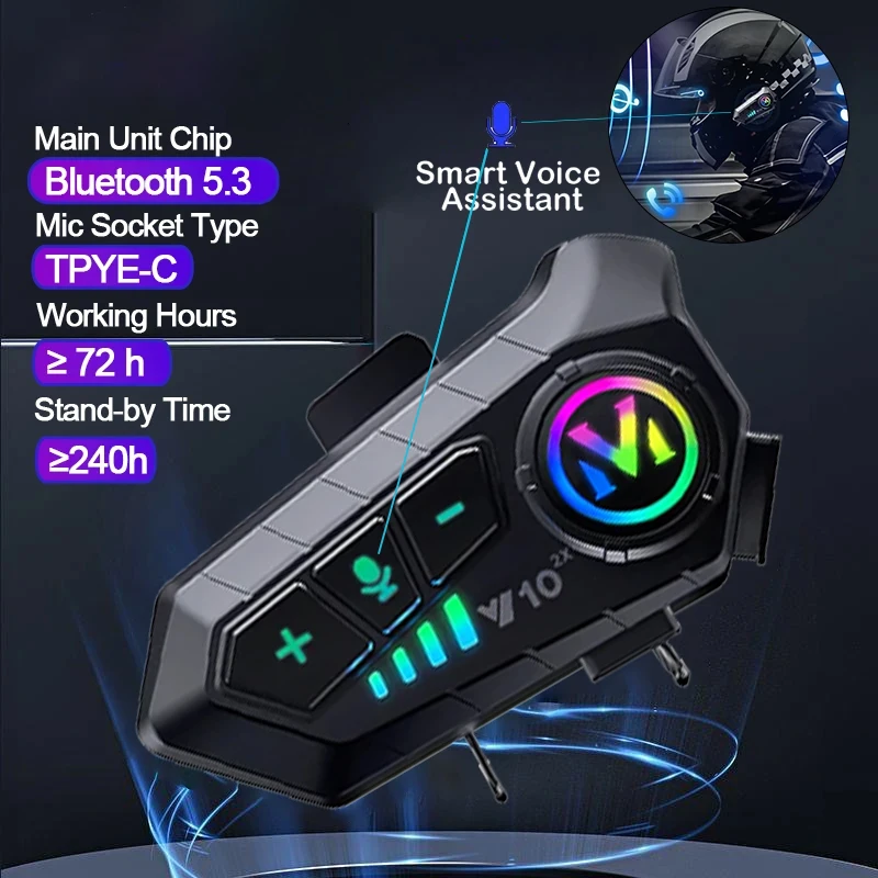 Universal Motorcycle Helmet Intercom Headset - V10 2X 블루투스 오토바이 헬멧 인터콤
