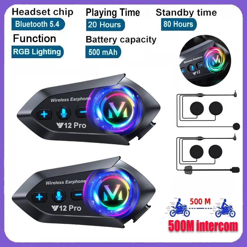 Universal Motorcycle Helmet Intercom Headset - Y20 Pro 1/2x 오토바이 인터콤 헤드셋
