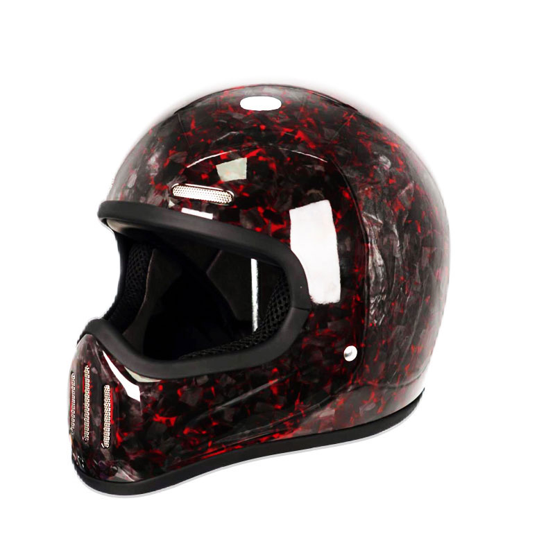 레트로 탄소 섬유 풀페이스 헬멧, 개성 있는 경량 쉘  - Carbon Fiber Lightweight Motorcycle Helmet 리뷰 및 가격