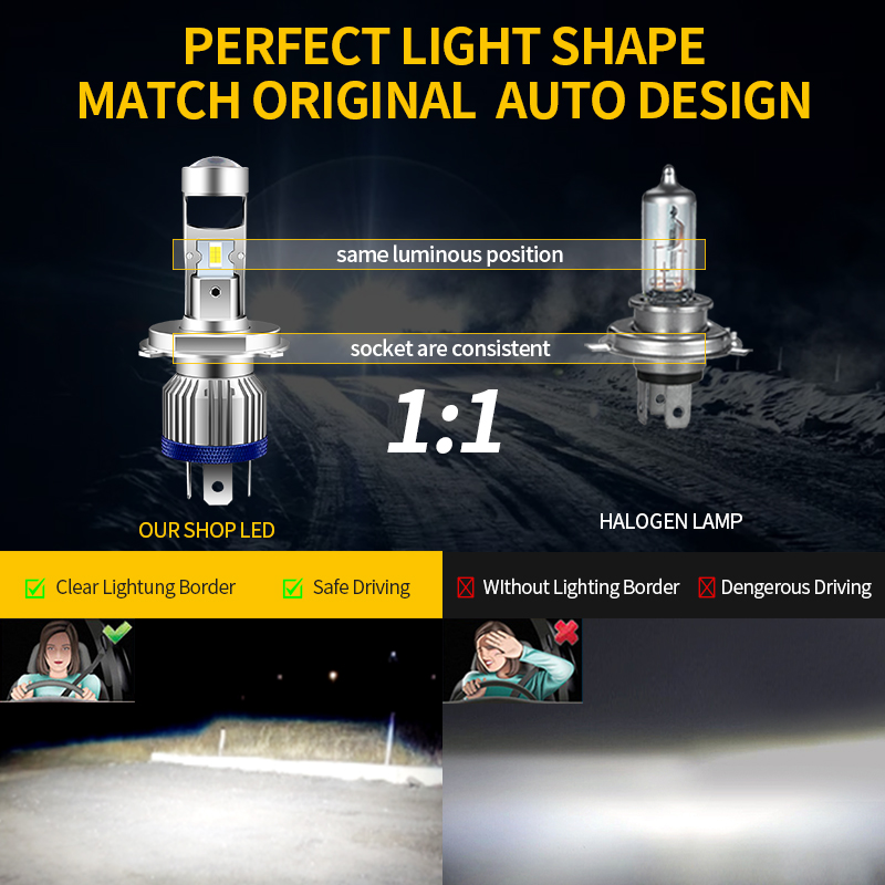 H4 HS1 LED 오토바이 헤드 라이트 전구 H4 모 - Universal Motorcycle Led Headlight Projector 리뷰 및 가격