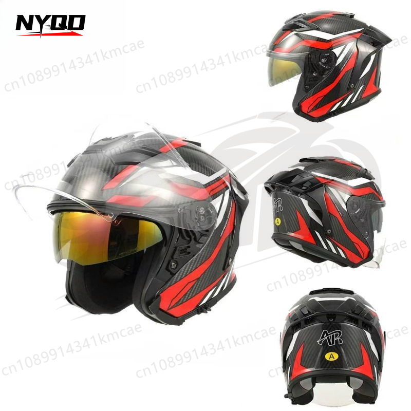탄소 섬유 오토바이 헬멧 3/4 헬멧 경량 오토바이 안 - Carbon Fiber Lightweight Motorcycle Helmet 리뷰 및 가격