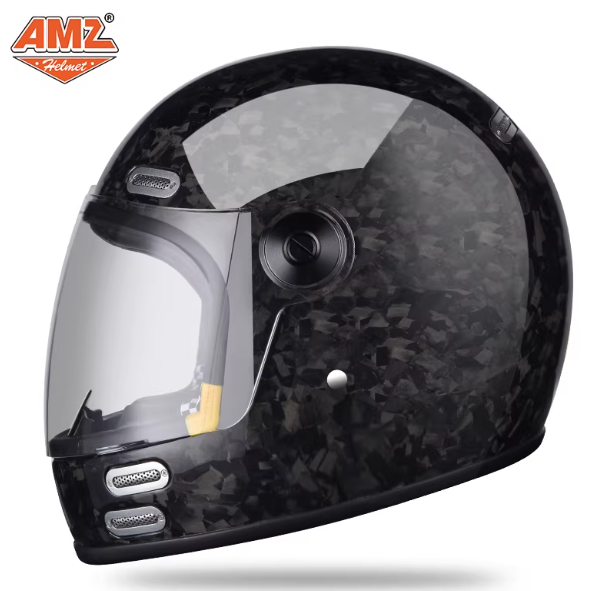 고강도 경량 탄소섬유 버블 렌즈 풀페이스 헬멧, 레트로 - Carbon Fiber Lightweight Motorcycle Helmet 리뷰 및 가격