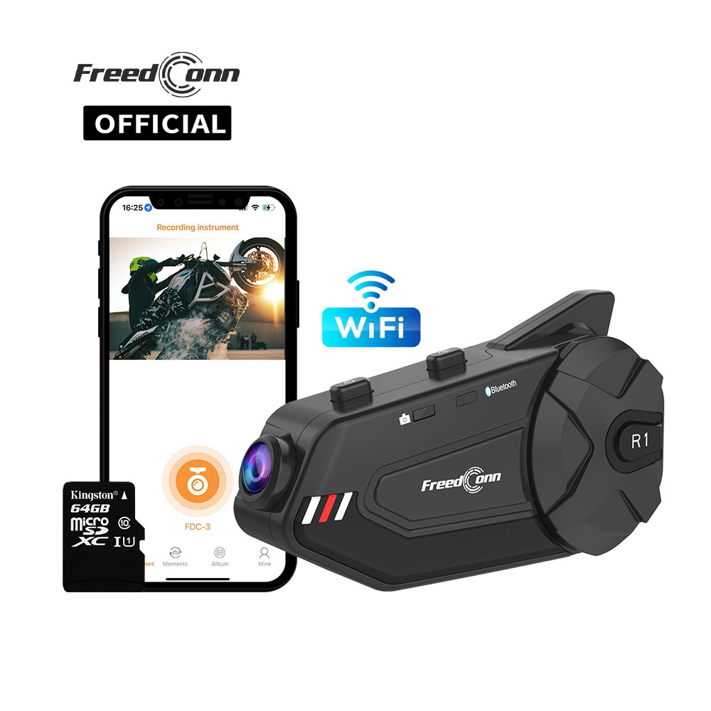 Freedconn R1Plus 블루투스 오토바이 인터폰 - Universal Motorcycle Helmet Intercom Headset 리뷰 및 가격