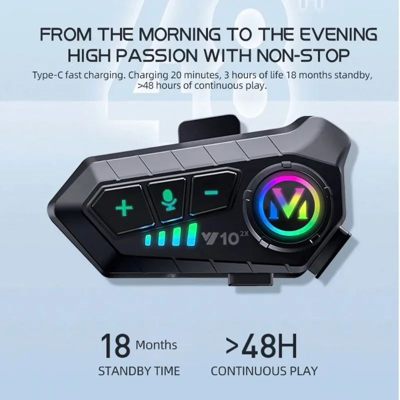 Y10 2X 블루투스 오토바이 헬멧 인터콤, 300M  - Universal Motorcycle Helmet Intercom Headset 리뷰 및 가격