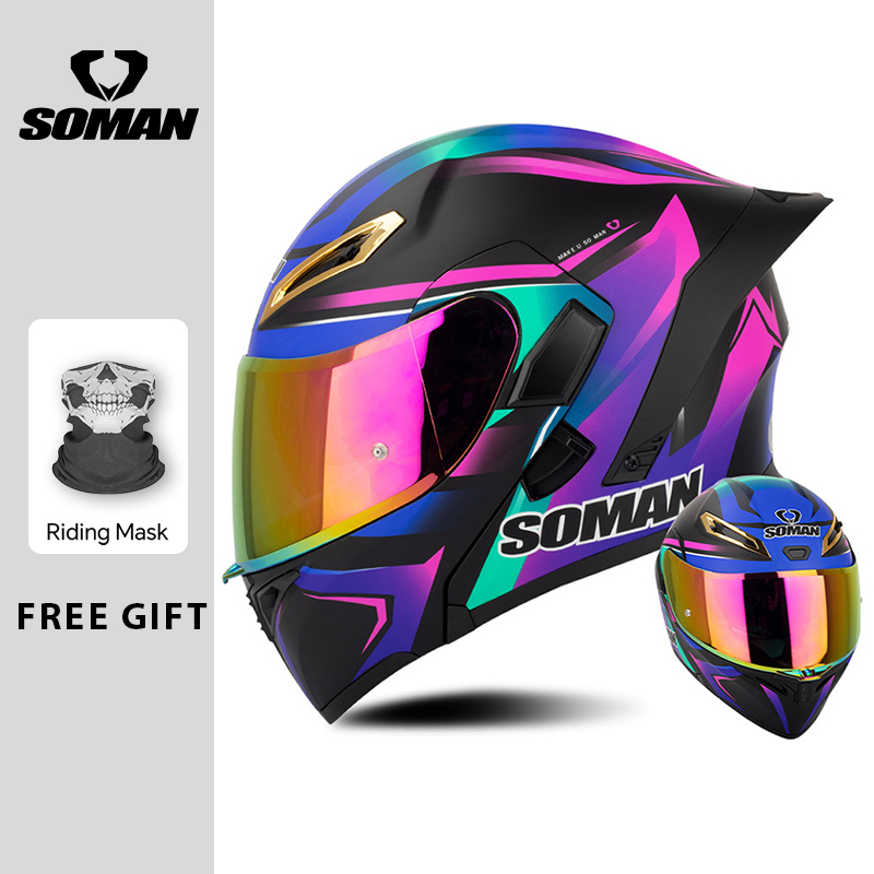 유니섹스 DOT 승인 듀얼 바이저 플립업 오토바이 헬멧 - Dual Visor Motorcycle Racing Helmet 리뷰 및 가격