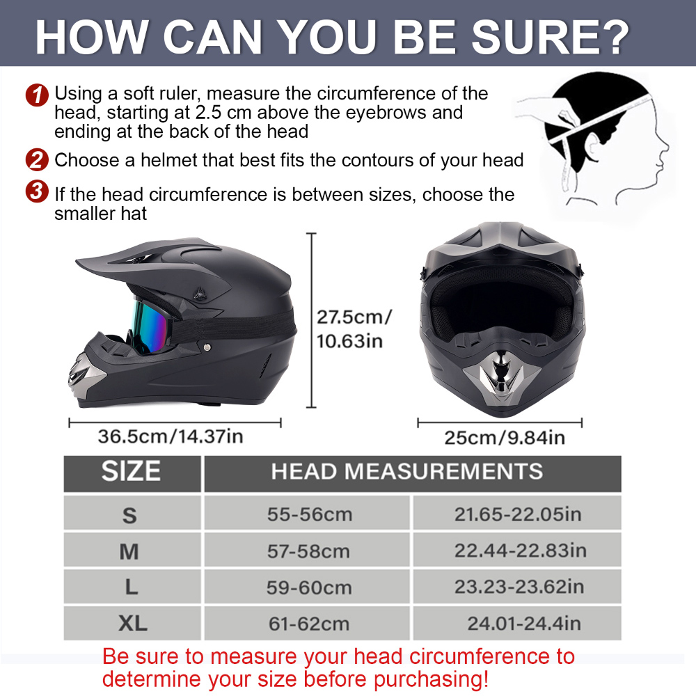 오프로드 오토바이 헬멧 4종 세트 성인용 DOT 인증  - Off Road Motocross Helmet Goggles Set 리뷰 및 가격