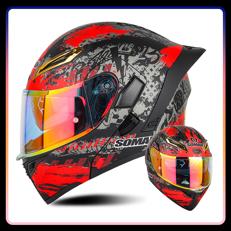 남성 여성 오토바이 헬멧 풀 페이스 헬멧 다채로운 듀얼 - Modular Flip Up Motorcycle Helmet Dot Approved 리뷰 및 가격